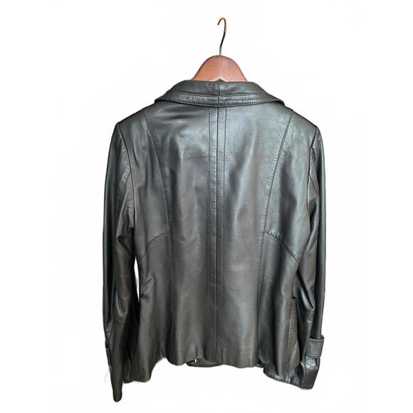 Boutique of Leathers Lamb Leather Blazer Jacket Black Size 12 - Picture 2 of 5
